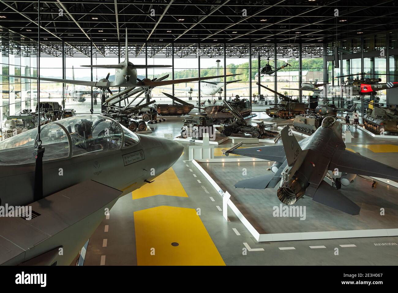 Interior of the beautiful Nationaal Militair Museum at Soesterberg, The Netherlands. Stock Photo