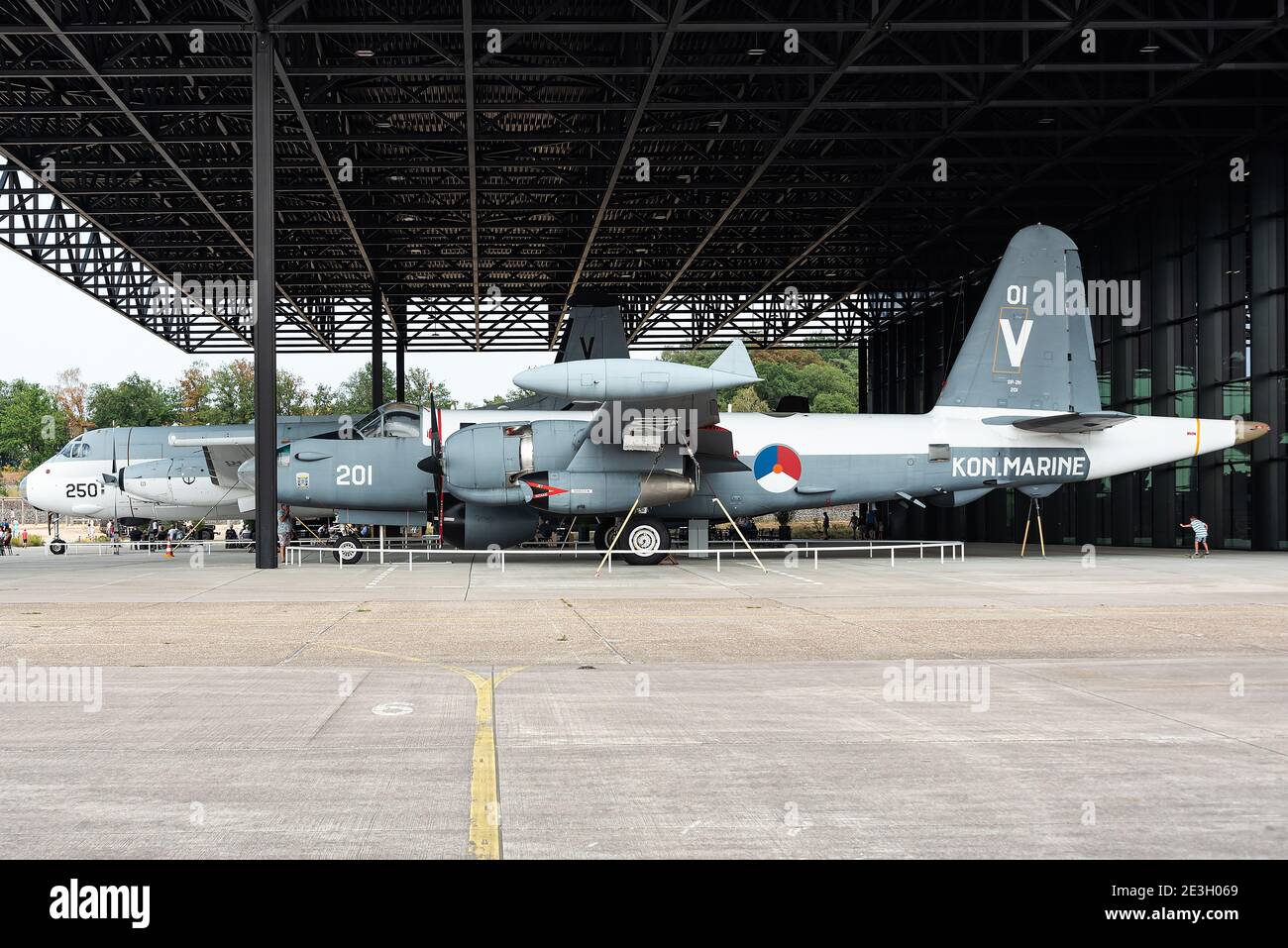 Interior of the beautiful Nationaal Militair Museum at Soesterberg, The Netherlands. Stock Photo