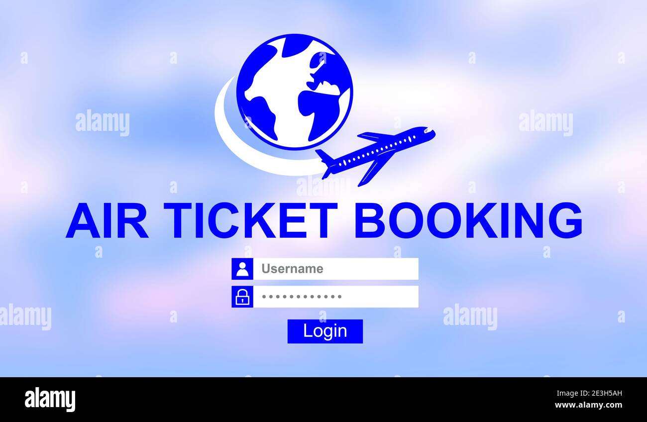 Illustration of an air ticket booking concept Stock Photo - Alamy