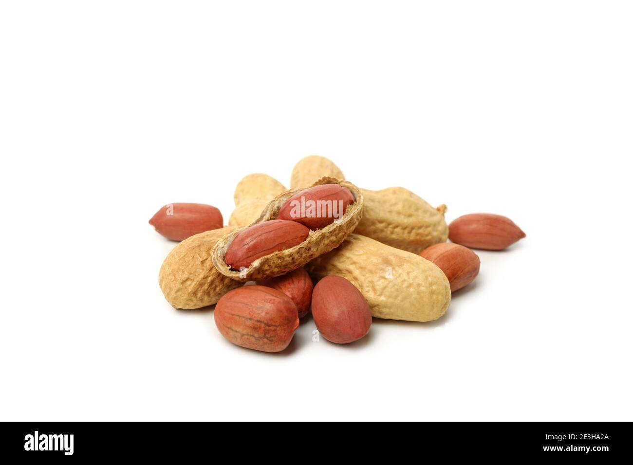 Shelled and unshelled peanut isolated on white background Stock Photo Alamy