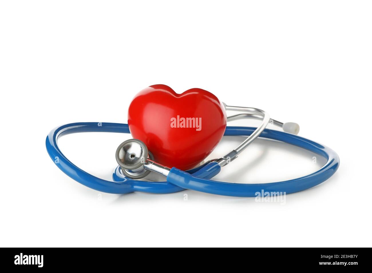 Blue stethoscope and heart isolated on white background Stock Photo - Alamy