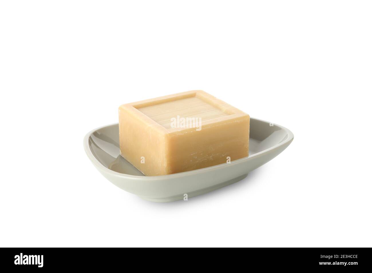 Soap dish with soap isolated on white background Stock Photo - Alamy