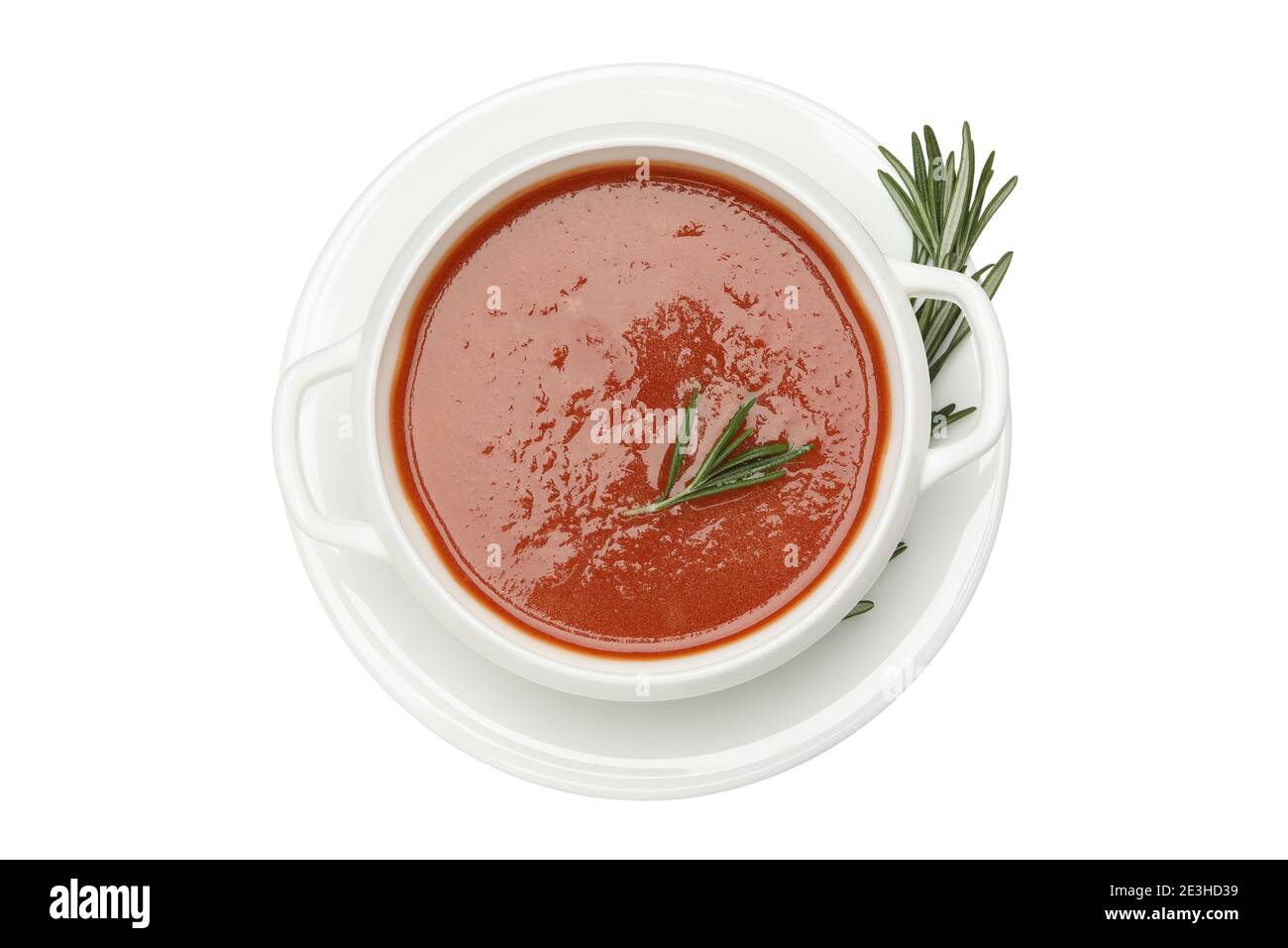 Bowl of tomato soup isolated on white background Stock Photo - Alamy