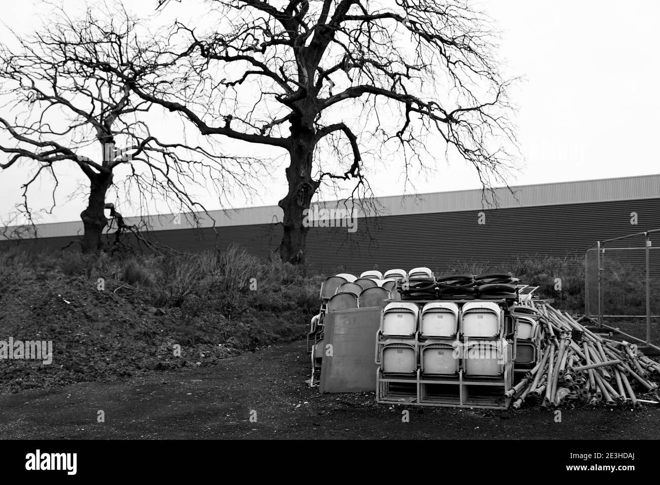 A general view of the old stand seating before the FA Women's Super League match at SportNation.bet Stadium, Birmingham. Stock Photo