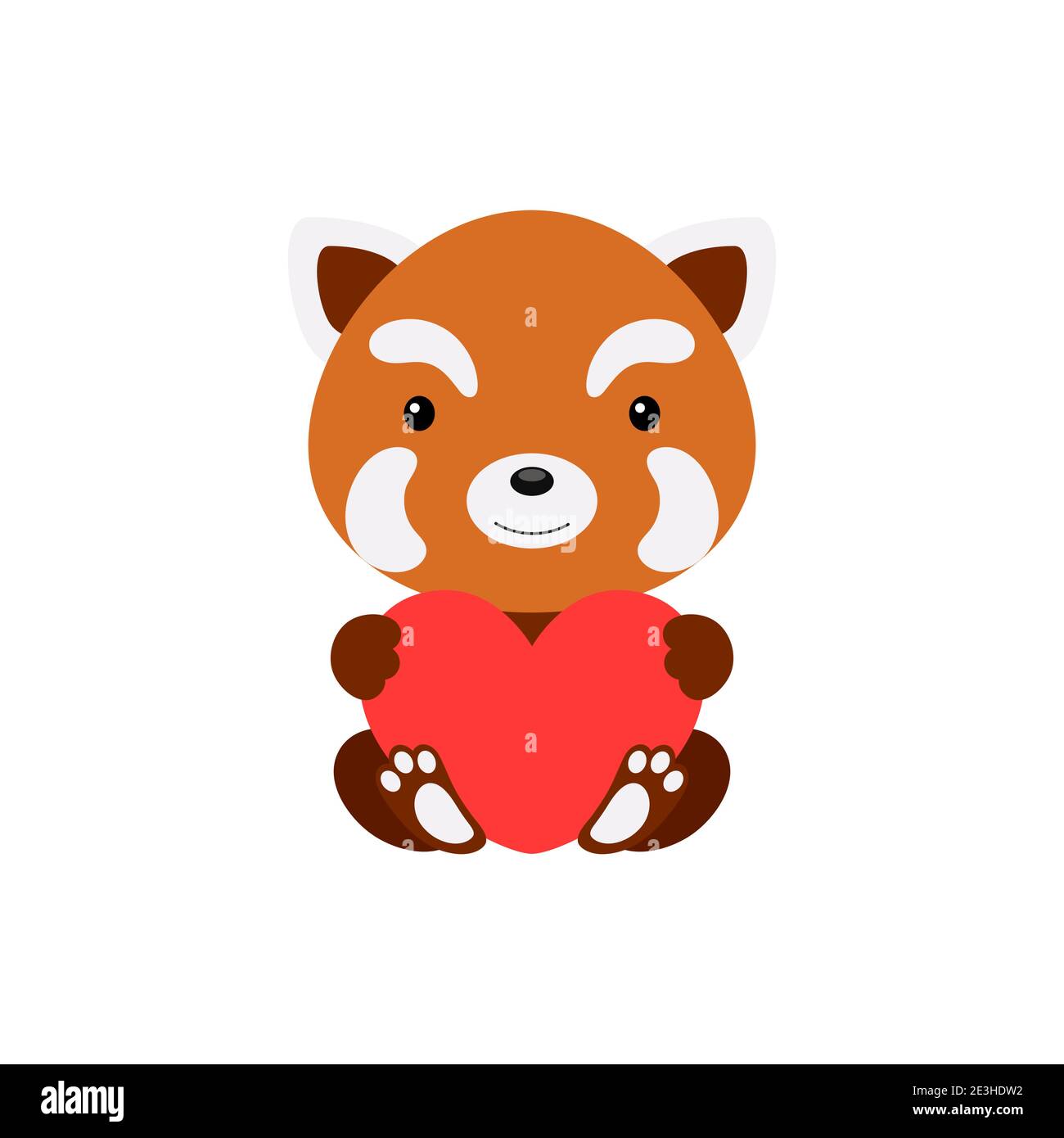 Cute Funny Red Panda With Heart On White Background Cartoon Animal Character For Congratulation With St Valentine Day Greeting Card Invitation Stock Vector Image Art Alamy