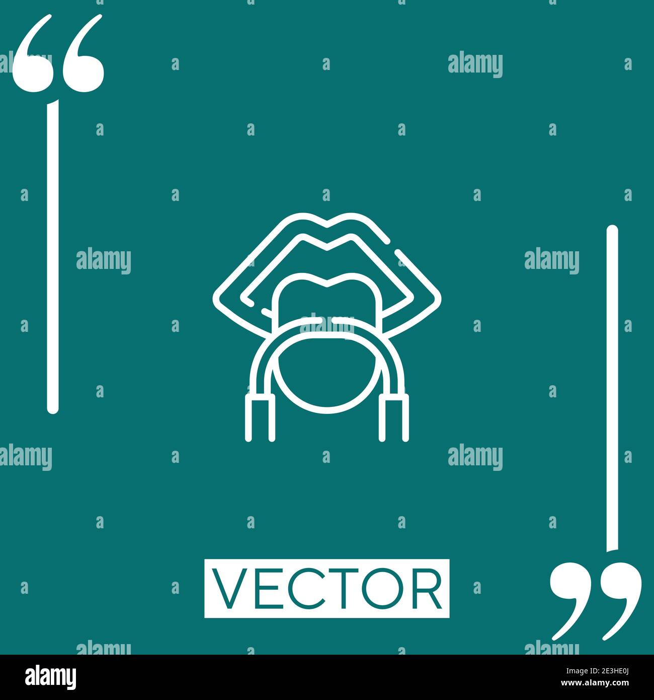 tongue cleaner Linear icon. Editable stroke line Stock Vector