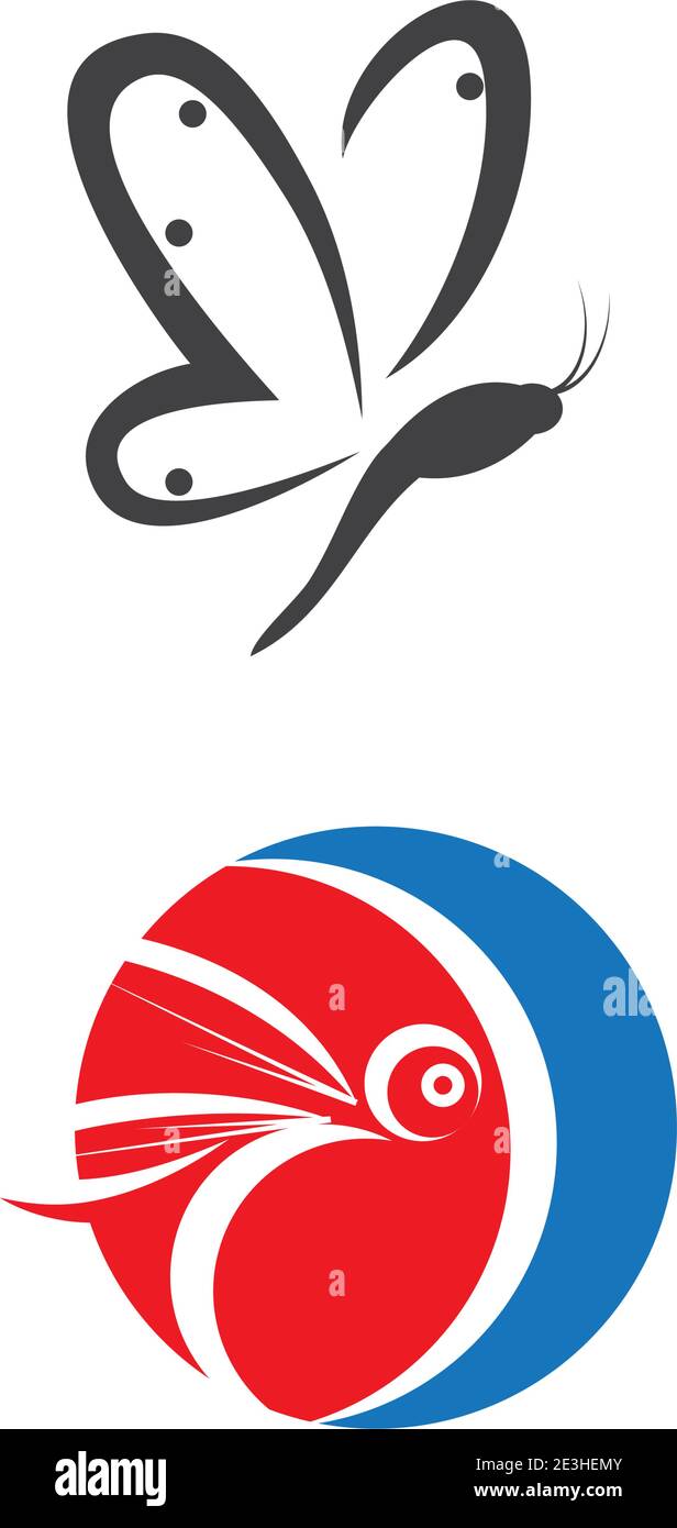 Dragonfly illustration icon design template vector Stock Vector