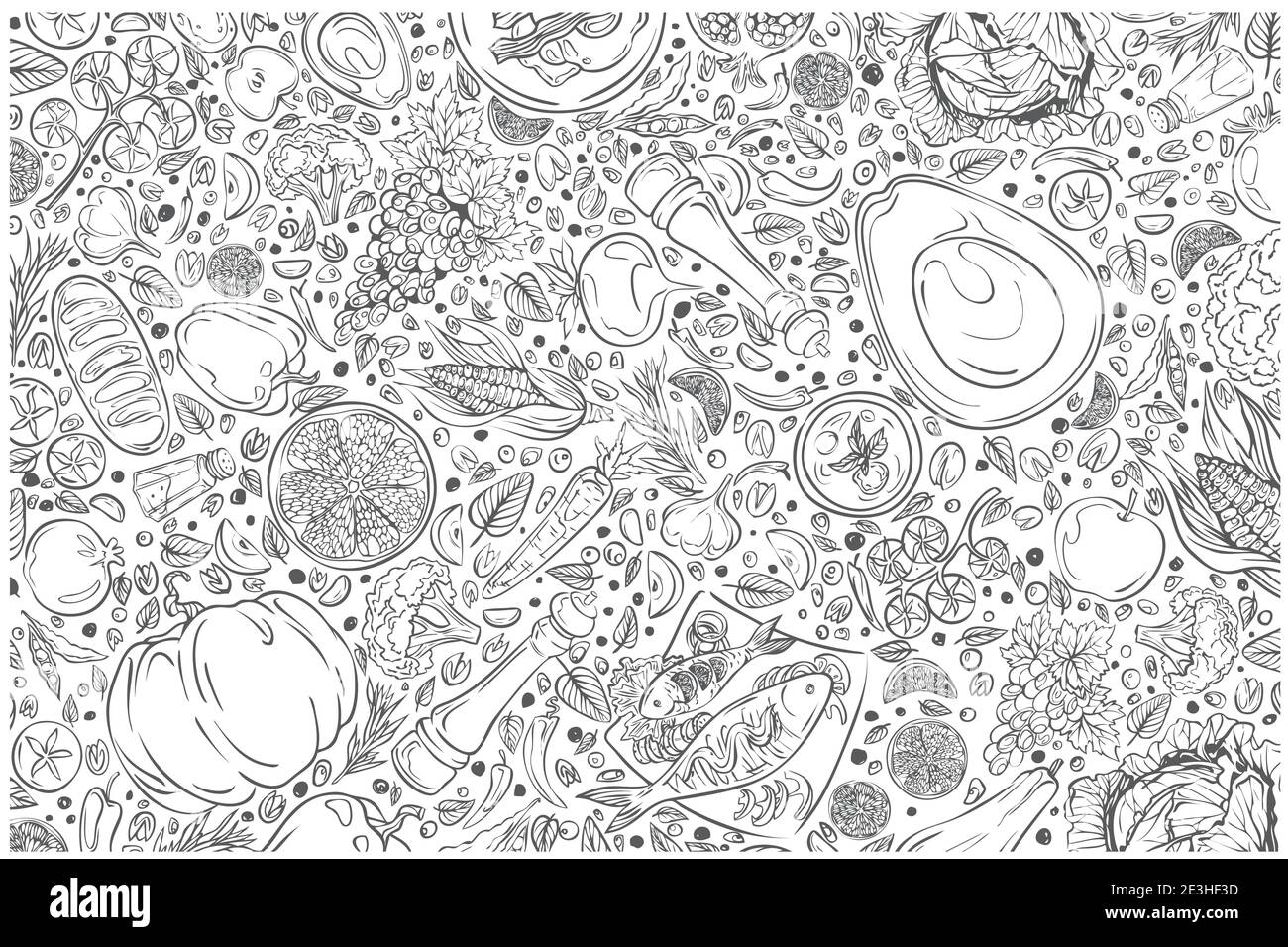 Hand drawn food set doodle vector background Stock Vector Image & Art ...