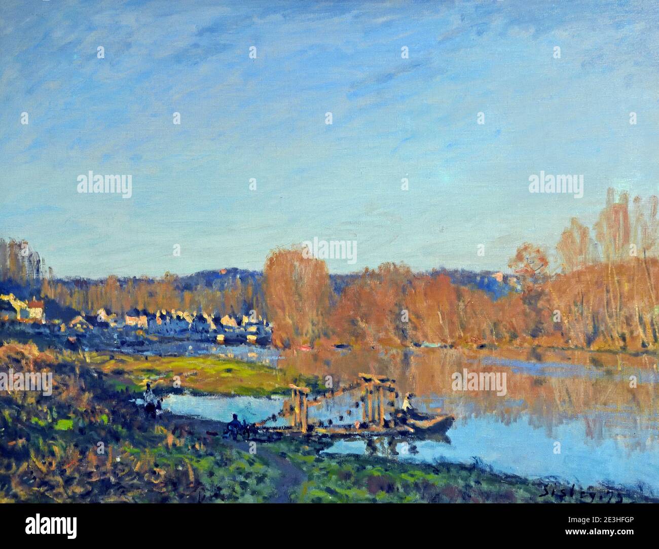 Autumn: Banks of the Seine near Bougival 1873 Alfred Sisley 1839 - 1899 British / French Impressionist France Stock Photo