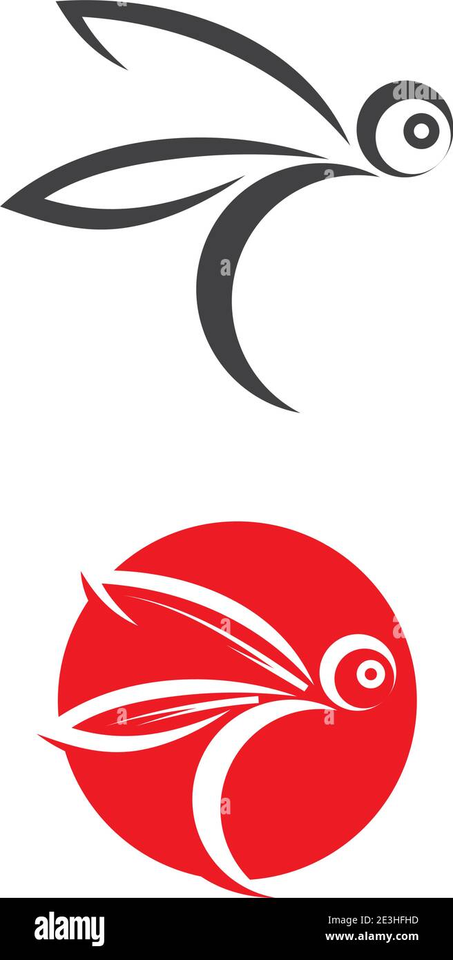 Dragonfly illustration icon design template vector Stock Vector