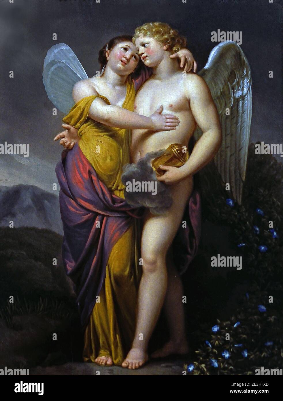 Following an Absence and Great Perils, Psyche Again Sees and Embraces Her Dear Cupid 1796 Pierre-Joseph-Célestin François 1759-1851 Belgian, Belgium, Flemish, Stock Photo