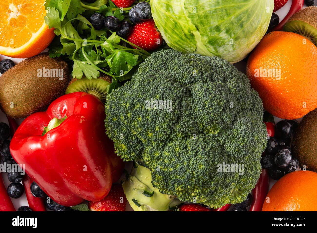 High in vitamin C food background Stock Photo
