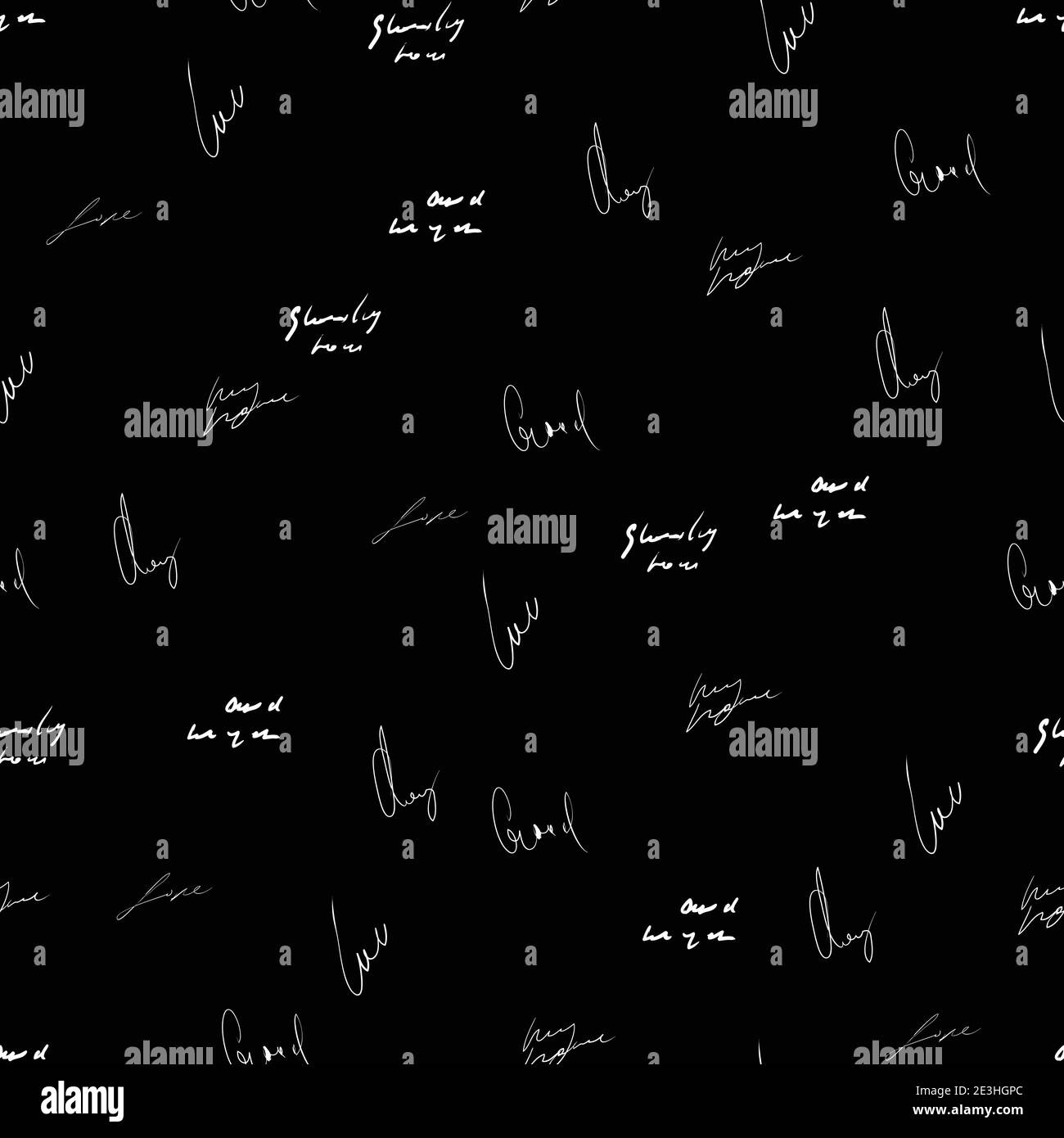 Seamless vector pattern. White text on a black background Stock Vector ...