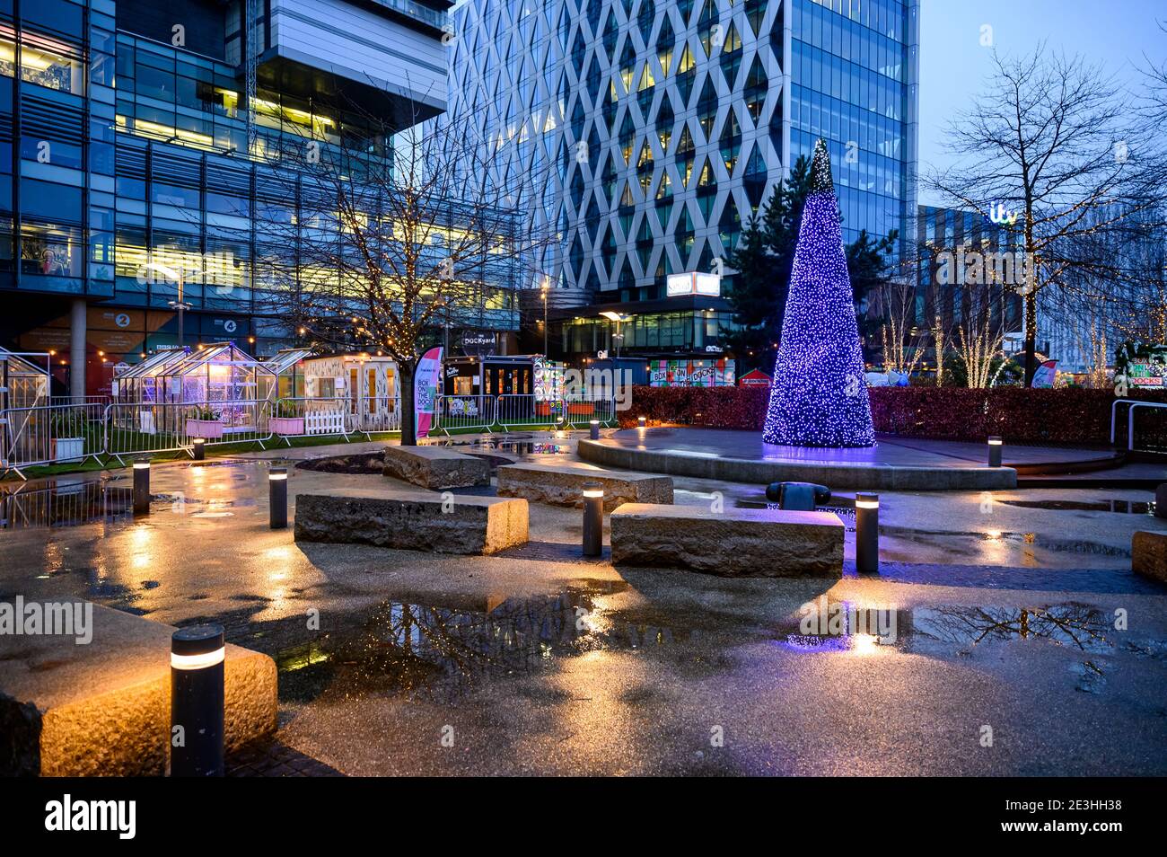 Christmas at MediaCityUK, Salford Quays, Salford, Manchester Stock Photo