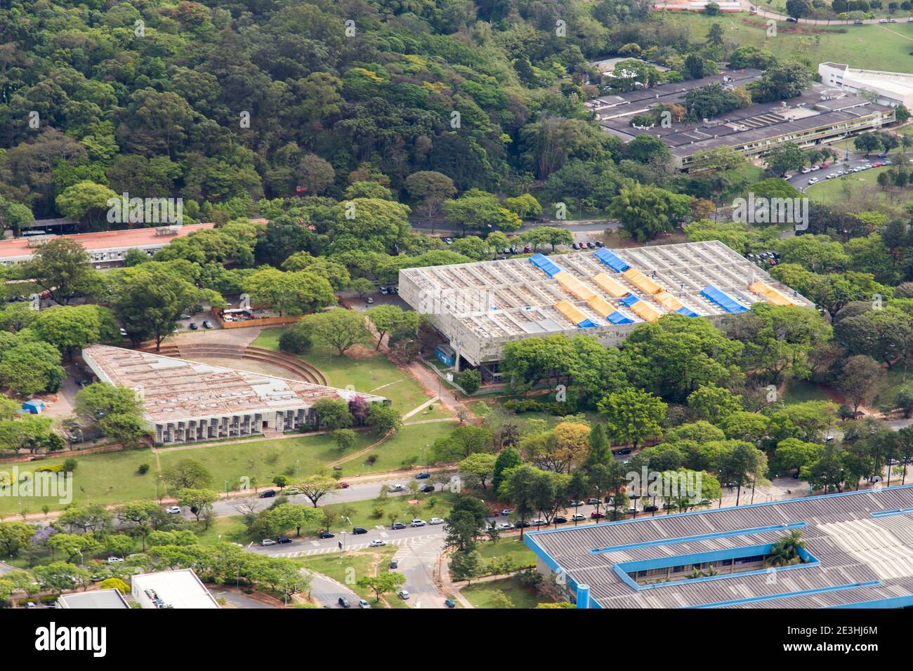 Aerial view of campus of the University of São Paulo  - Brazil Stock Photo