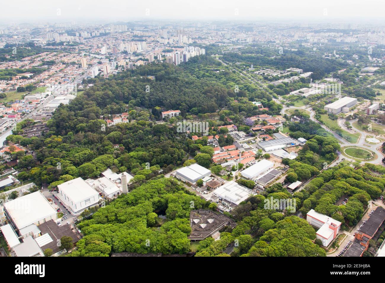 Aerial view of campus of the University of São Paulo  - Brazil Stock Photo