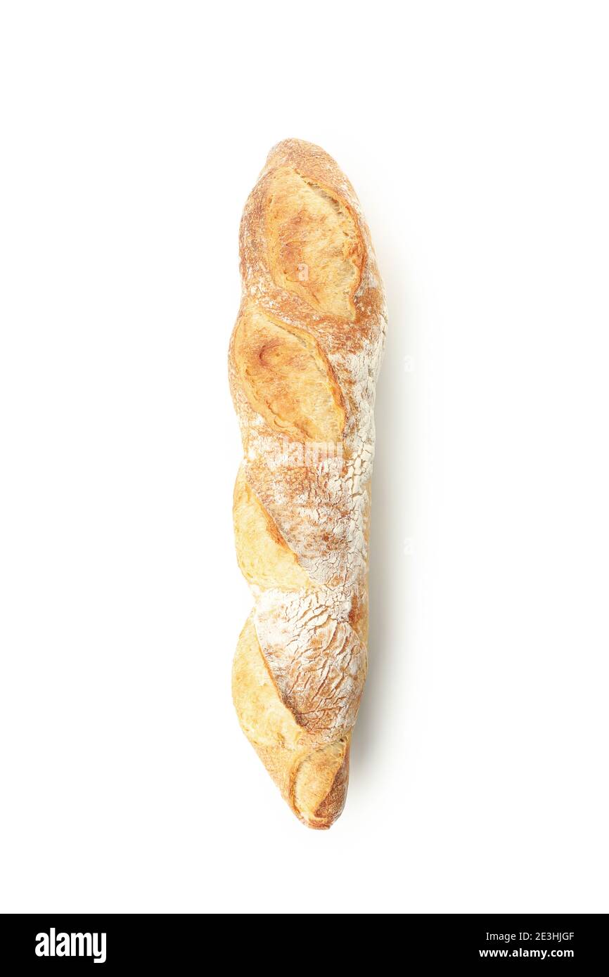 Fresh baked baguette isolated on white background Stock Photo - Alamy