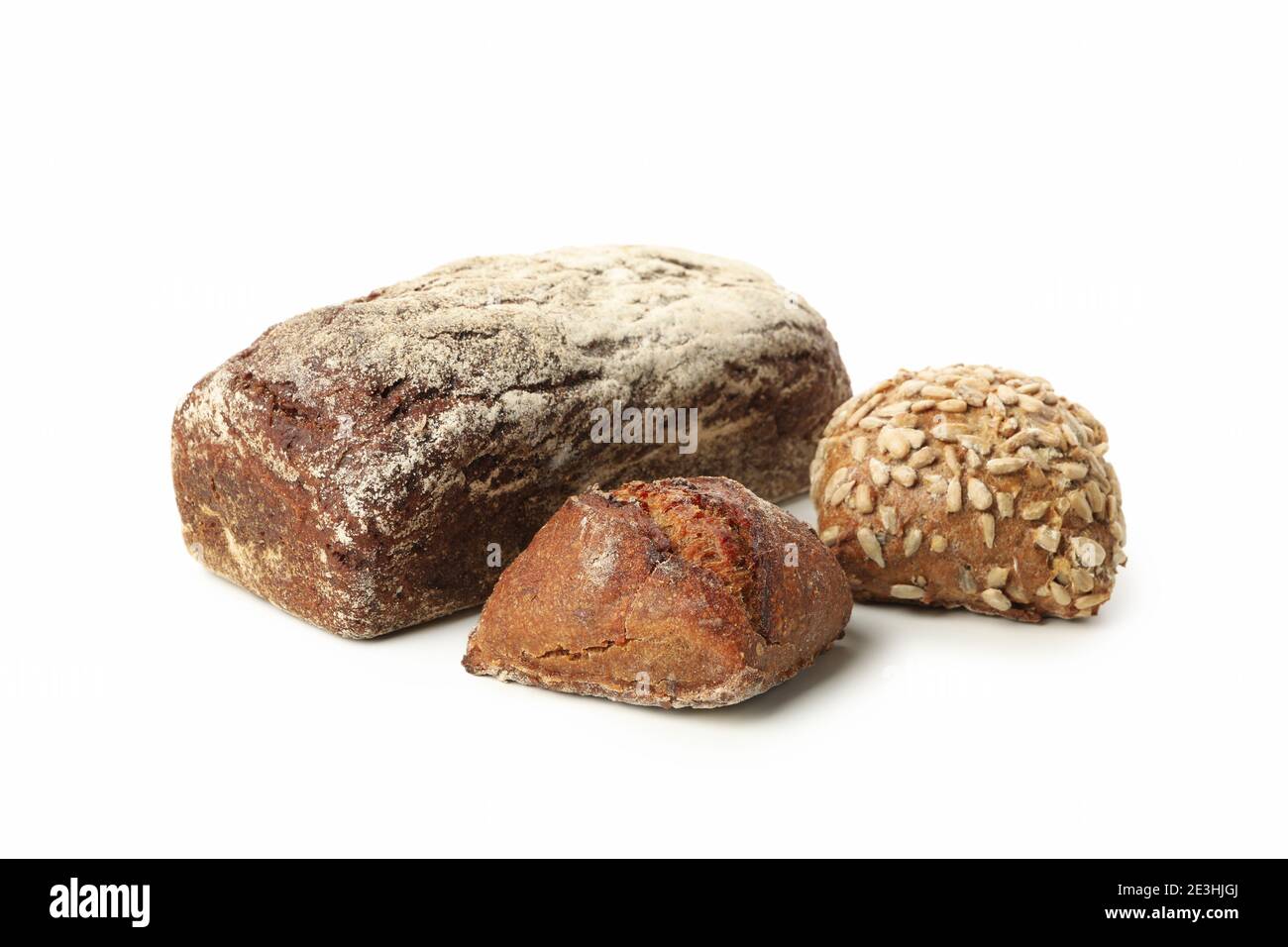 Fresh bakery products isolated on white background Stock Photo