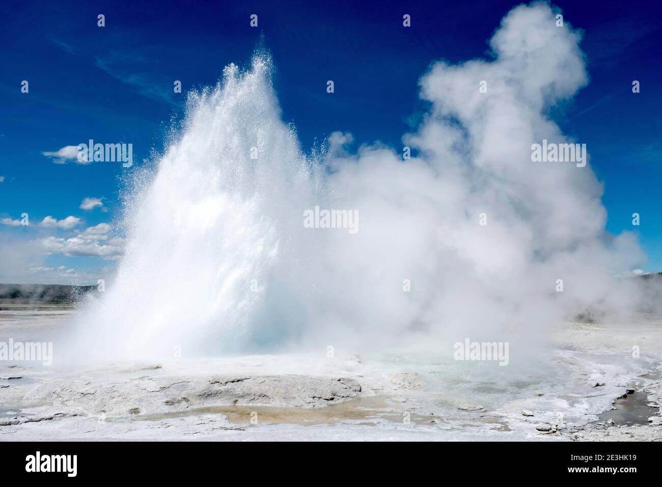 Clepsydra Geyer erupting, Yellowstone, National Park, Wyoming USA Stock Photo