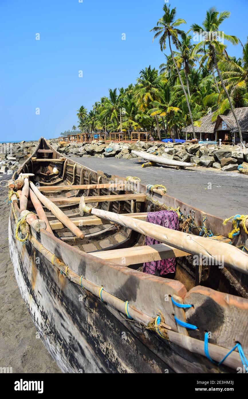 Fishing Boat, Fishing Nets, Varkala, Kerala, India Stock Photo Alamy