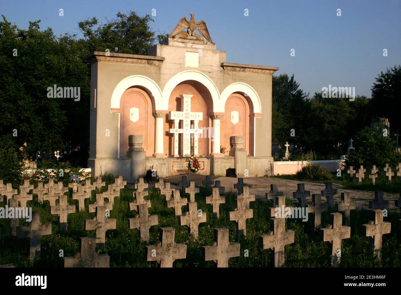 Botosani, Romania. Cemetery for soldiers fallen in World War I. Stock Photo