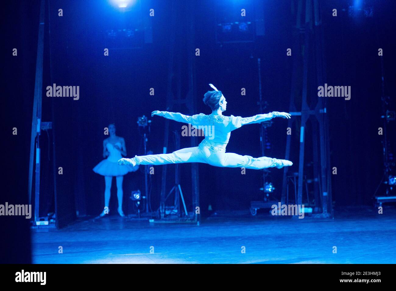 Timur Askerov doing a ballet jump Stock Photo