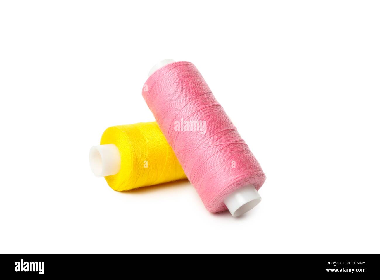 Spools of thread isolated on white background Stock Photo