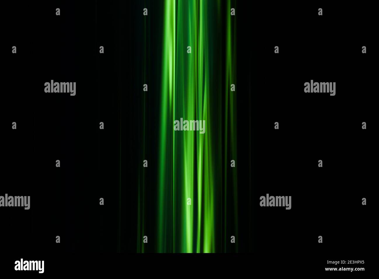 straight green light lines on a black background Stock Photo - Alamy
