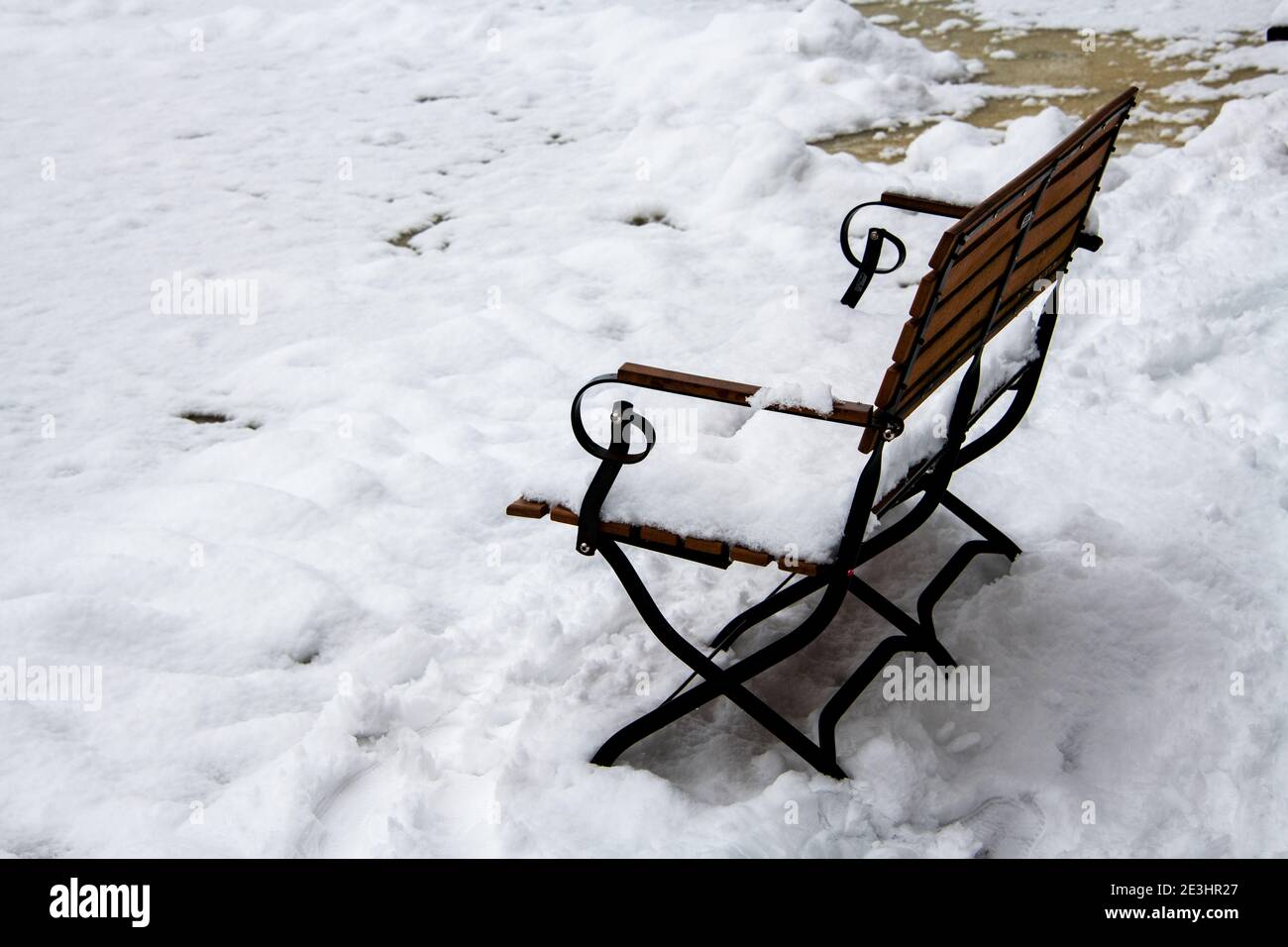 Winter Bench Cold Frozen Ice Icy Rural Snow High Resolution Stock ...