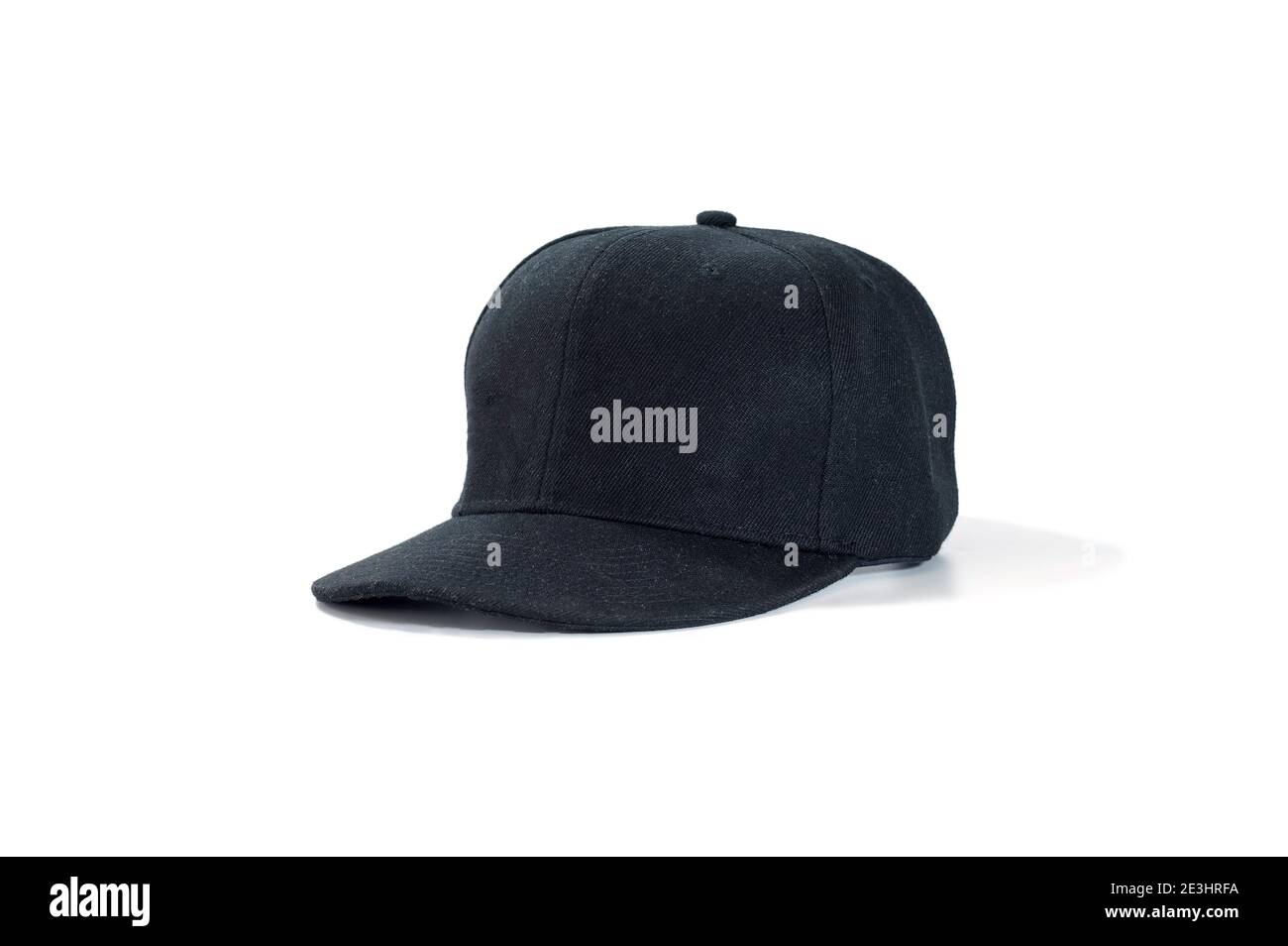 Black fashion and baseball cap isolated on white background. Stock Photo