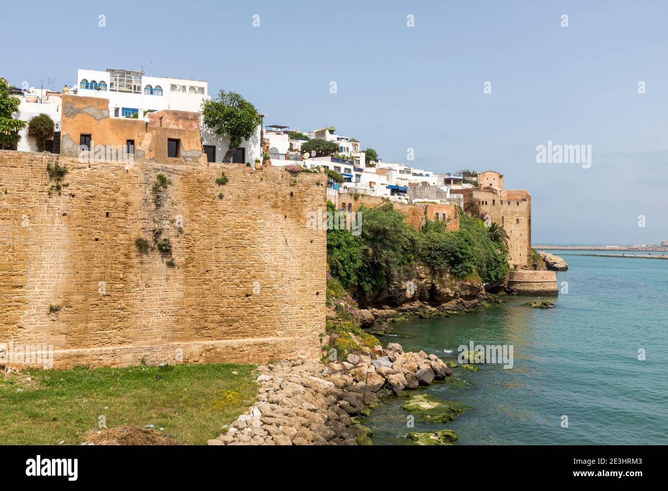 Outer wall of the Kasbah of the Udayas (Kasbah des Oudaias), Rabat ...