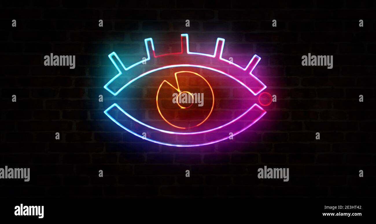 Cyber eye symbol, digital spying sign, surveillance technology and ...
