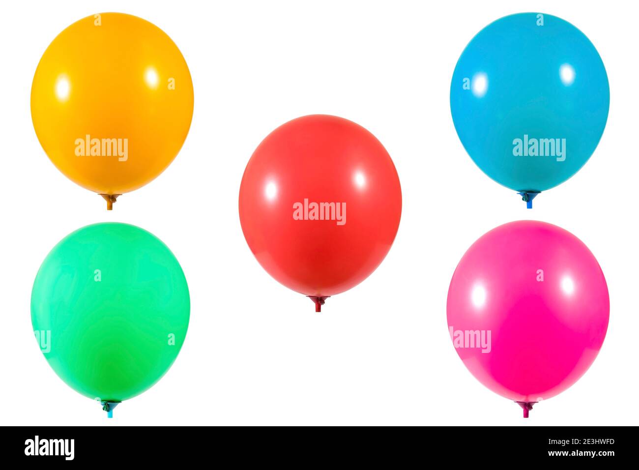 Group of colorful balloons isolated on white background Stock Photo - Alamy