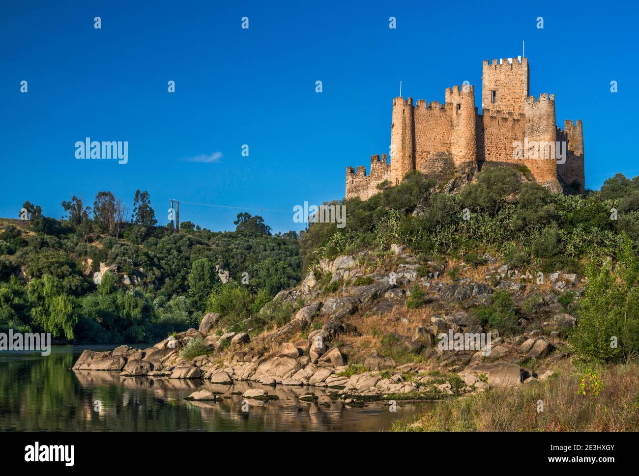 Castelo de Almourol, medieval castle over Tagus River (Rio Tejo), near Tomar, Centro region, Portugal Stock Photo
