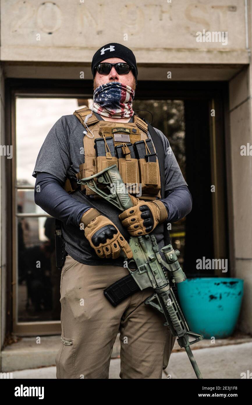 Virginia Second Amendment Rally RICHMOND, VIRGINIA, JANUARY 18- Armed Protestors attend a second ...