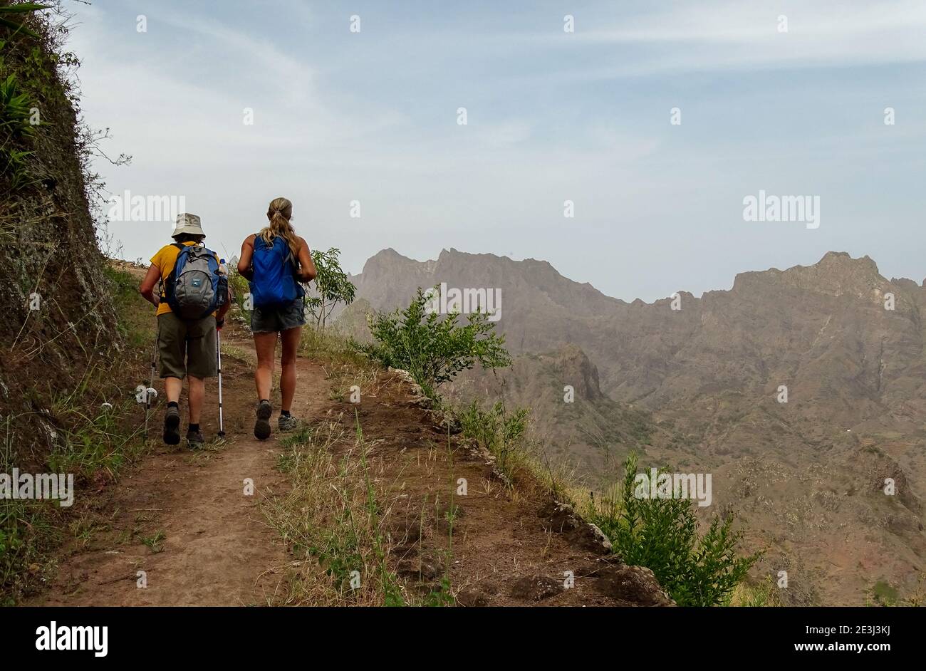 Cape Verde, Santo Antao, walking tour, couple, two persons, hiking. Stock Photo