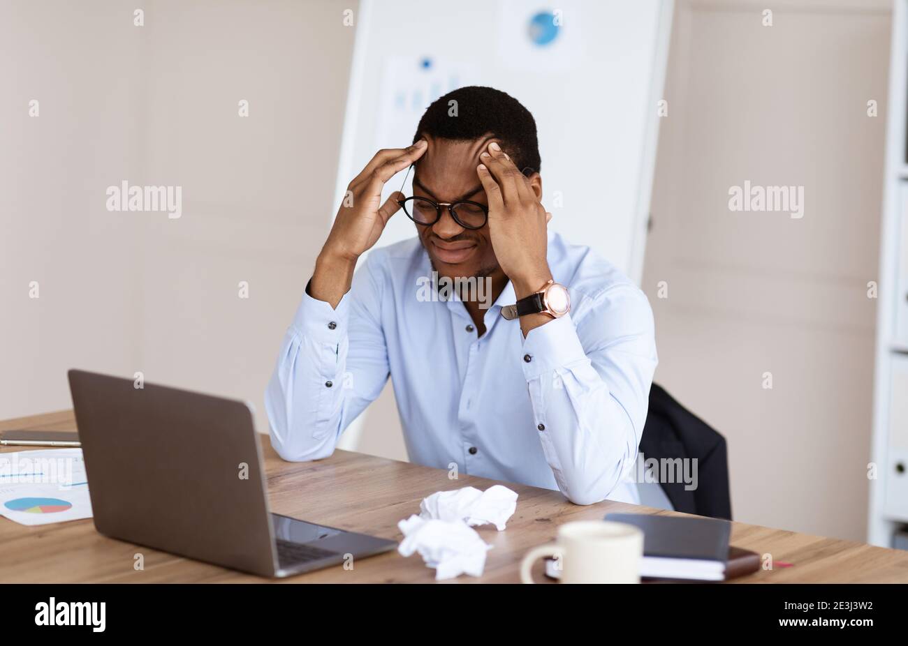 Exhausted african american worker hi-res stock photography and images ...