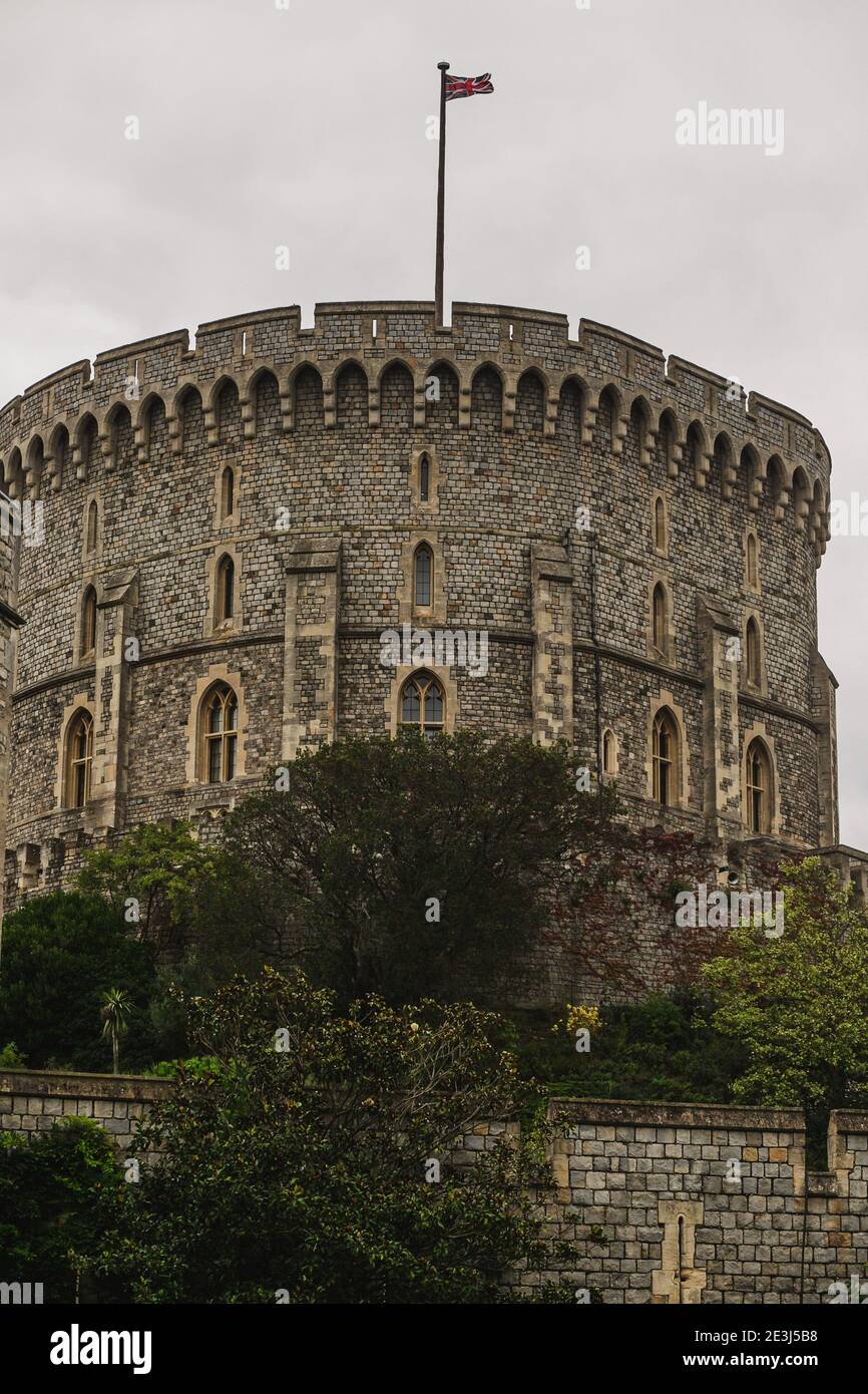 The Round Tower inside Windsor Castle, Berkshire, England, UK Stock