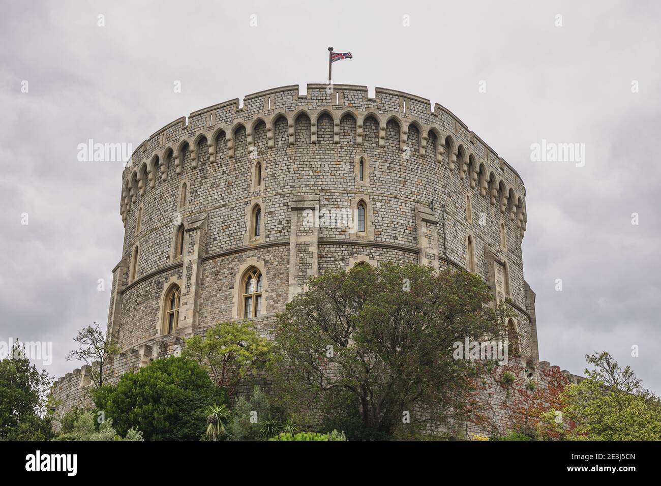 The Round Tower Inside Windsor Castle Berkshire England Uk Stock