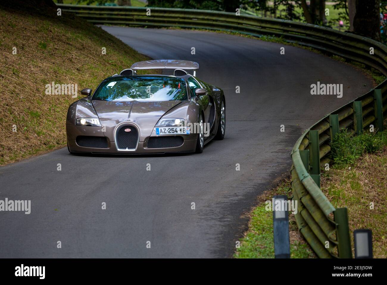 A Bugatti Veyron on the track at Prescott Hill, Gloucestershire, England Stock Photo