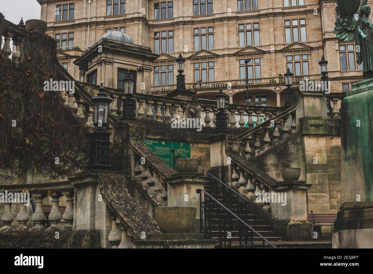 Staircase at Parade Gardens in Bath, Somerset, England, UK. Stock Photo