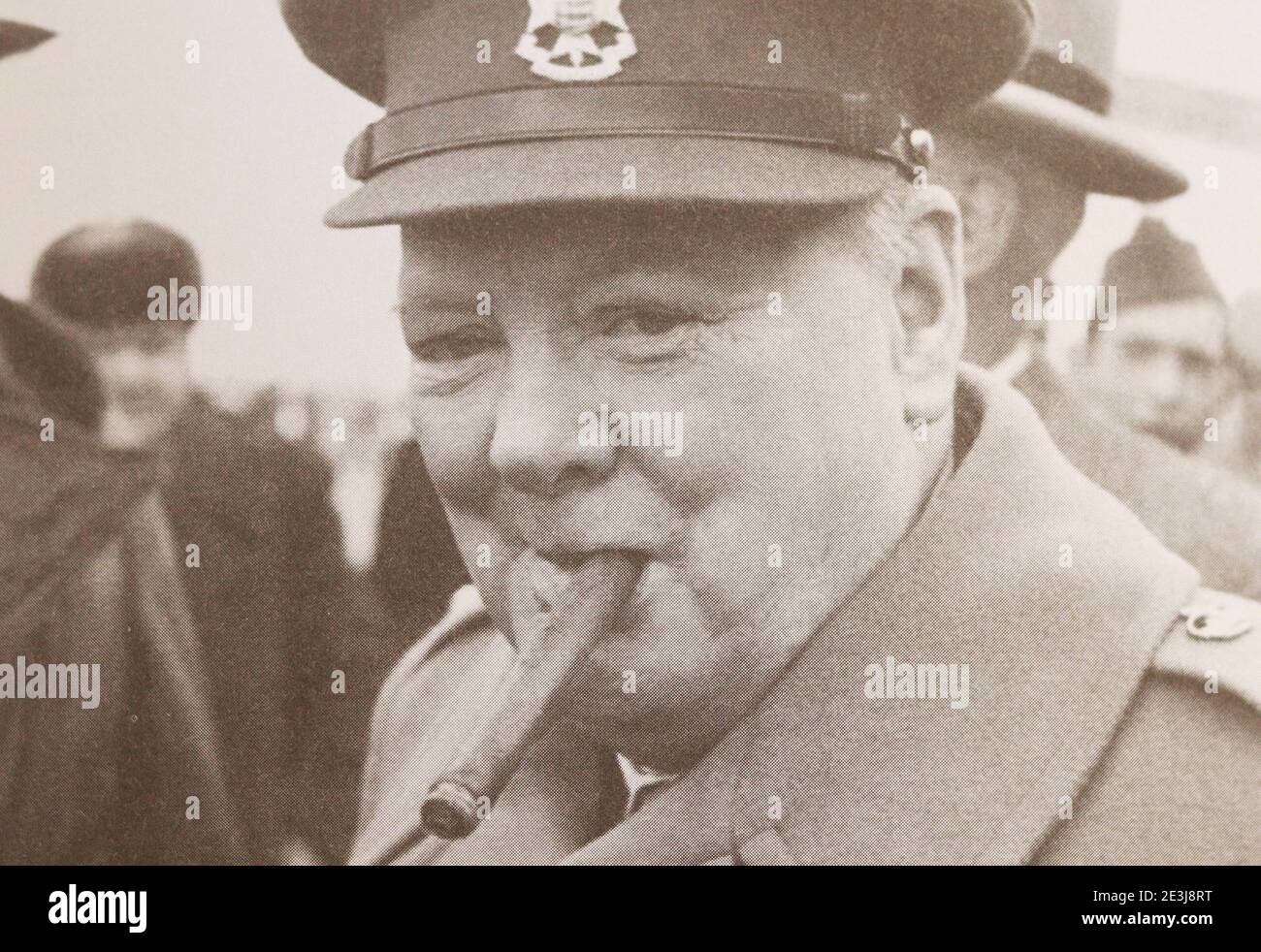 Winston Churchill at the Saki military airfield in Crimea on February 3, 1945. Stock Photo