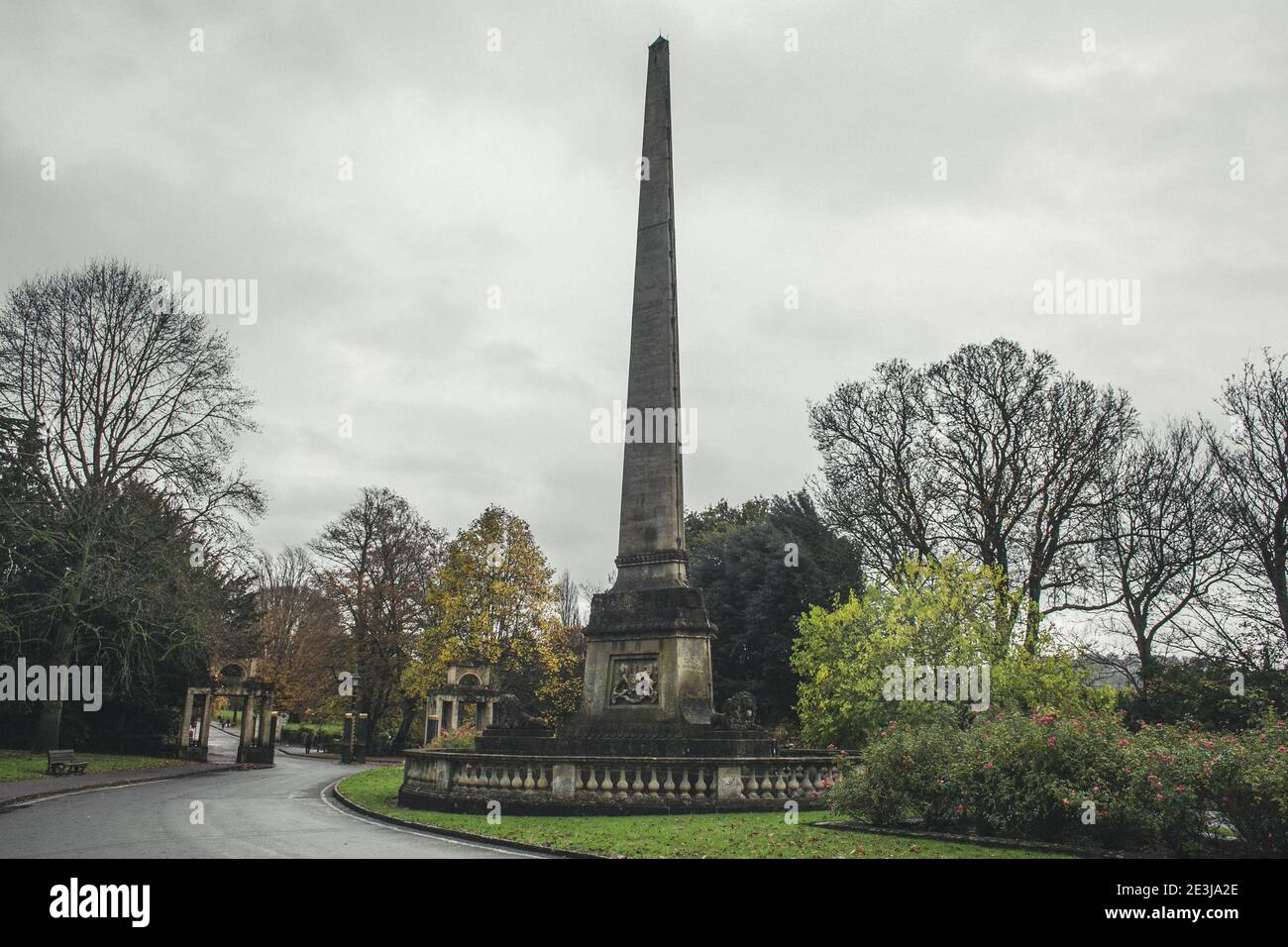 Obelisk dedicated to Queen Victoria at the entrance of Victoria Park in ...