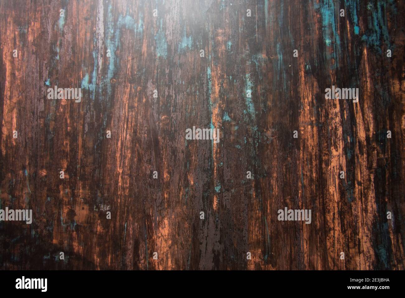 Flat lay weathered wooden background. Top view, selective focus. Stock Photo