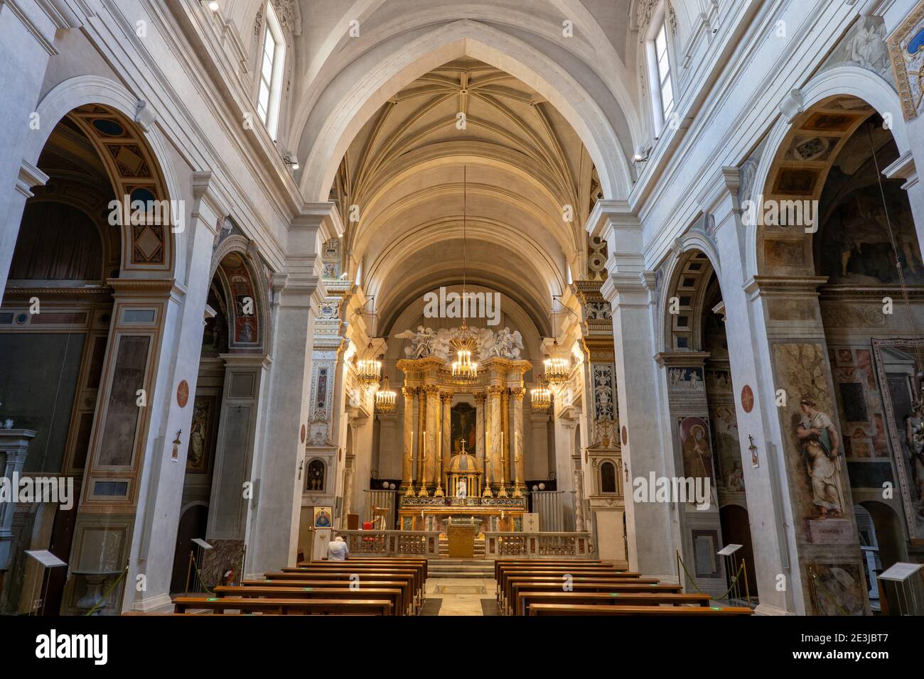 Trinita dei Monti church interior in city of Rome, Italy Stock Photo ...