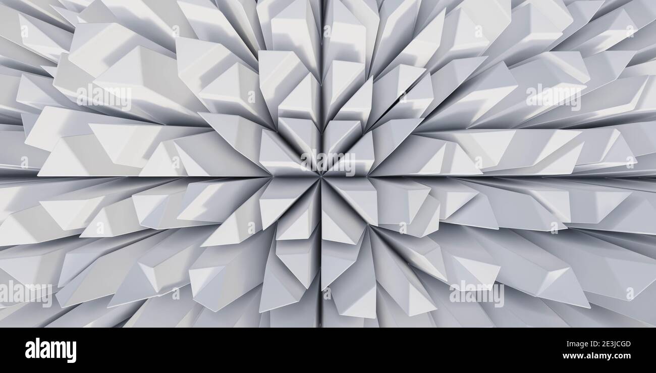 white abstract futuristic background with cubic surface and reflections ...