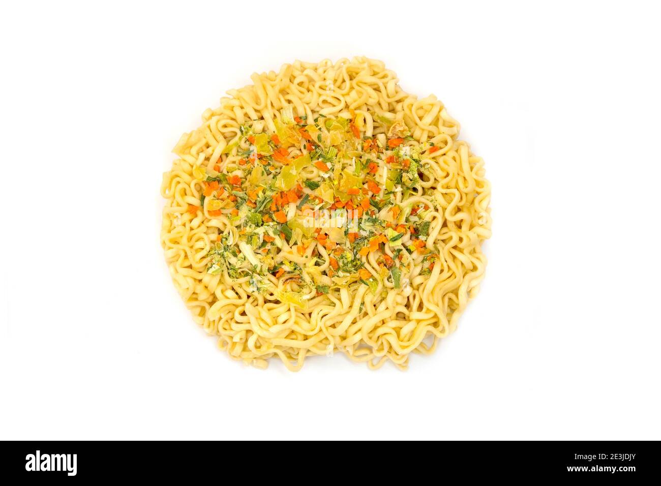 Raw instant noodles on a white background Stock Photo