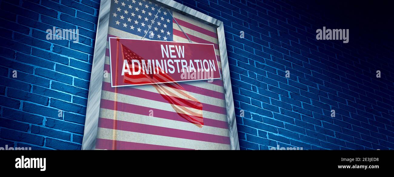 New US administration and Inauguration of an American president or government after a winning presiden. econ Stock Photo