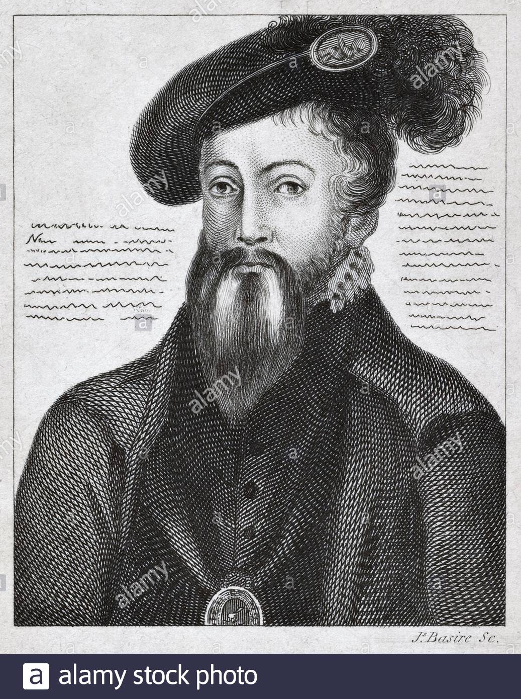 Edward Seymour portrait, 1st Duke of Somerset, 1500 – 1552, was the eldest surviving brother of Queen Jane Seymour, the third wife of King Henry VIII, he was the Lord Protector of England during the reign of King Edward VI, vintage illustration from 1805 Stock Photo