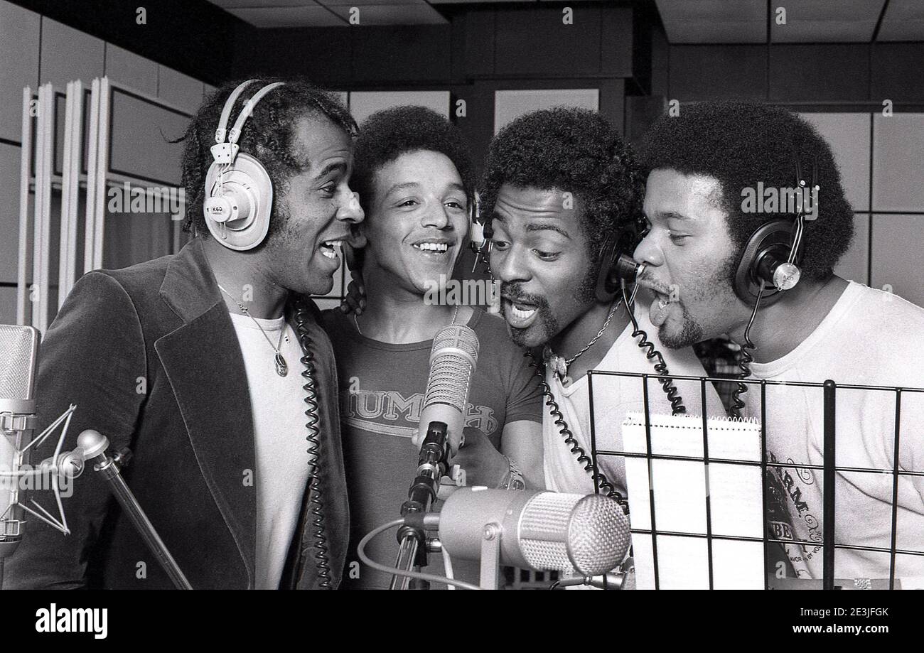 The Real Thing. Recording their album '4 out of 8' at Scorpion Studios London UK 1977 Stock Photo